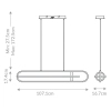 Wisząca lampa owalna Demark QN-DEMARK-LP-BG LED 58W 3000K nad stół złoty