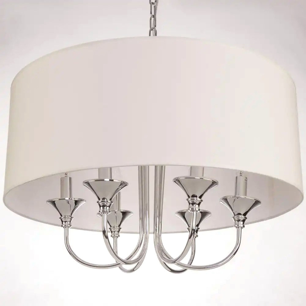 Abażurowa LAMPA wisząca ABU DHABI P06512WH Cosmolight klasyczny zwis do salonu biały