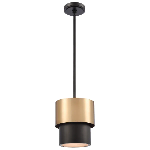 Zwisowa lampa tuba Coburg P01777BR Cosmolight metalowa mosiądz czarna