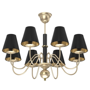 Wielopunktowy żyrandol Deria 5099 nad stół platyna czarny