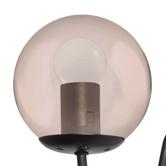 Szklany kinkiet Hook LP-125/1W BK na przedpokój kula czarny dymiony