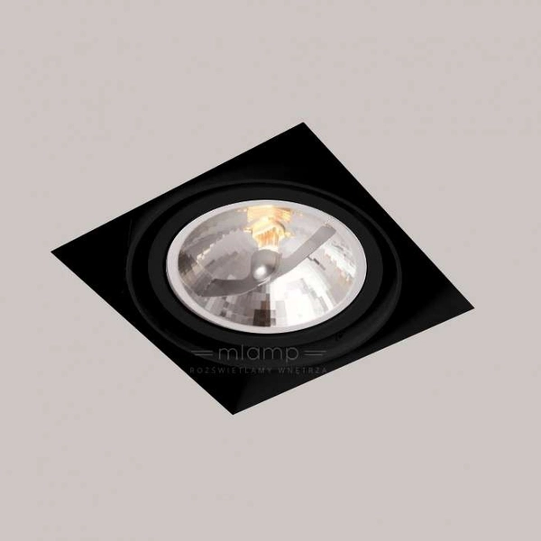 Spot LAMPA sufitowa KOMORO 3308 Shilo podtynkowa OPRAWA kwadratowa OCZKO regulowane WPUST do zabudowy czarny