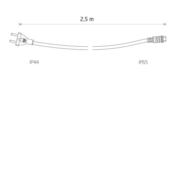 Kabel zasilający do girlandy ogrodowej 7871 Nowodvorski 2,5m czarny