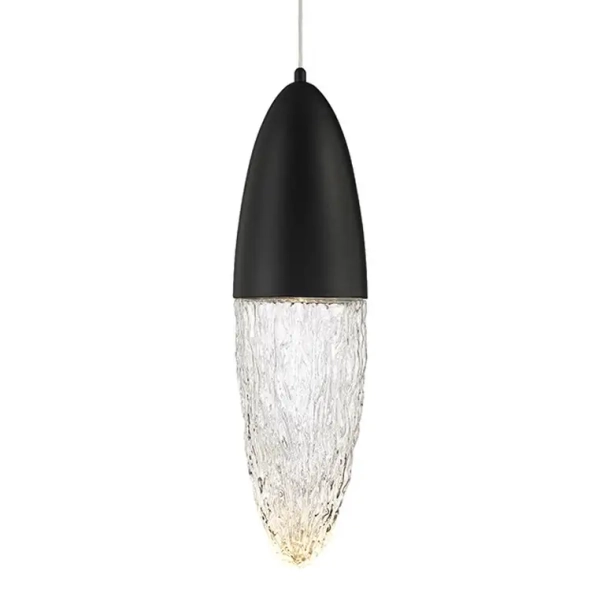 Salonowa lampa wisząca Ecrou QN-ECROU-1P-BK LED 10W 3000K szklana czarny