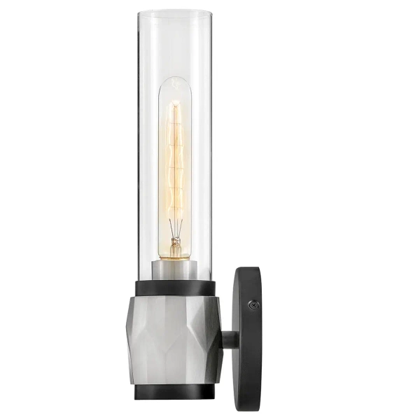 Minimalistyczny kinkiet ścienny Ellison HK-ELLISON1-BK-BN tuba IP44 nikiel