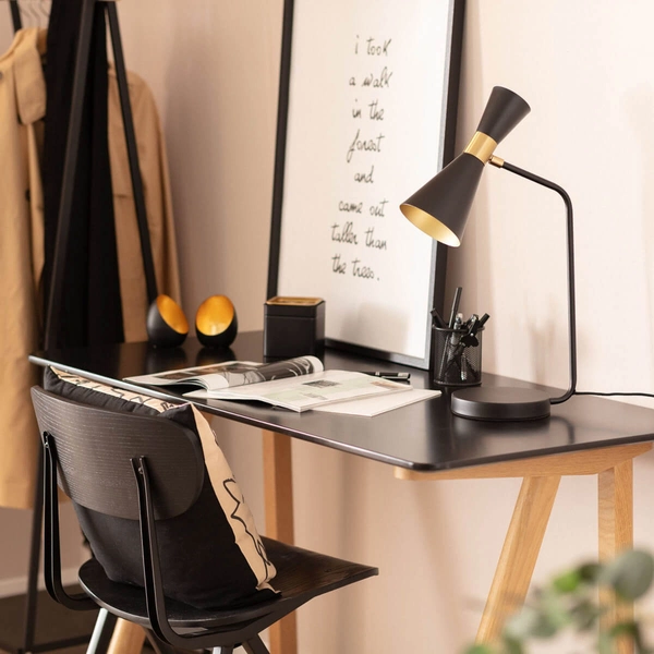 Regulowana lampka biurkowa Salvatore ABR-SLSAE27 Abruzzo czarny złoty