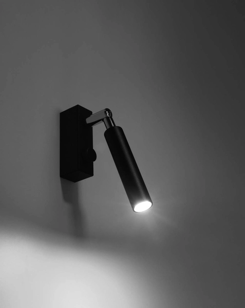 Industrialna LAMPA ścienna SL.0897 metalowa OPRAWA kinkiet regulowana tuba czarna