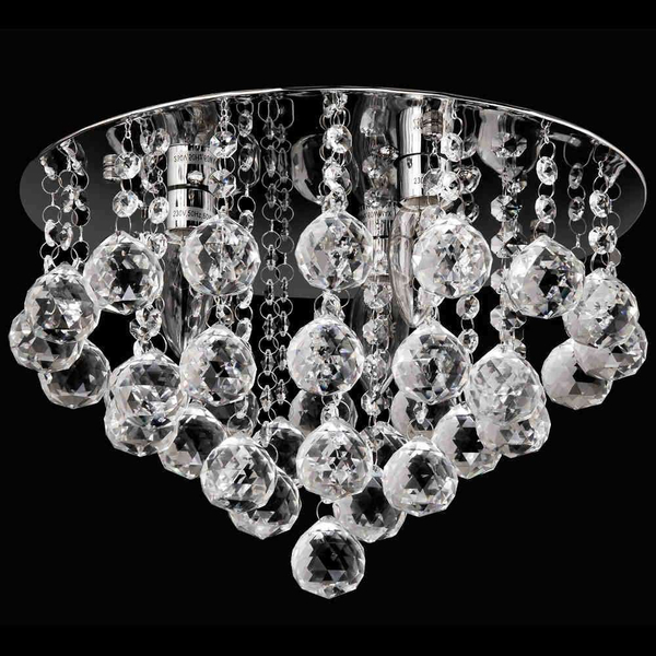 Plafon LAMPA sufitowa VEN P-E 1437/3-35 glamour OPRAWA kaskada z kryształkami crystal przezroczysta