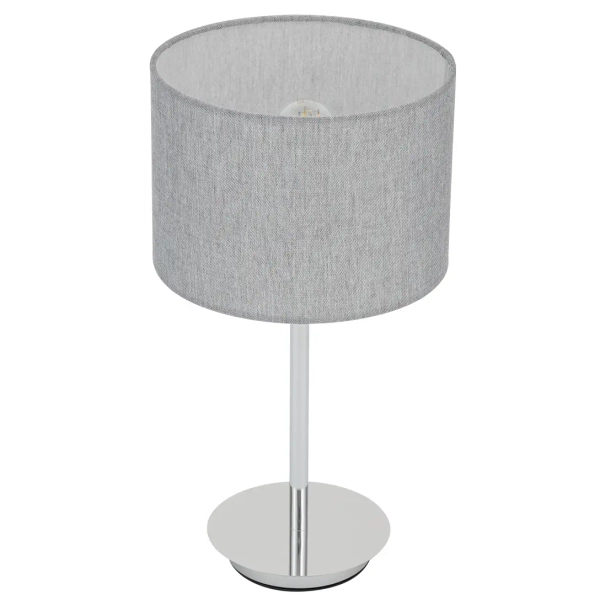 Stołowa lampa tkaninowa HOTEL MOOD 11786 z abażurem szara chrom