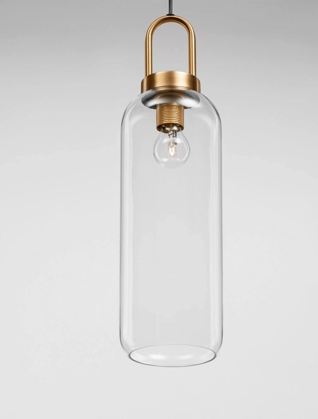 Stylowa lampa wisząca Banes do jadalni złota przezroczysta