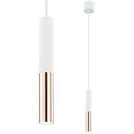 Industrialna LAMPA wisząca Slimi S Bianco / Rose Gold Orlicki Design tuba OPRAWA metalowa zwis LED 3,5W biały różowe złoto