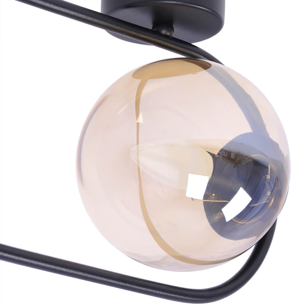 Kinkiet ścienny elipsa Venta K-5125 Kaja kula ball bursztynowa czarna