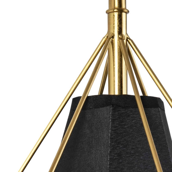 Abażurowa LAMPA ścienna HIRA 318541 Polux druciana do salonu złota czarna