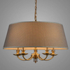 Żyrandol LAMPA wisząca ZANOBI PND-43272-5A Italux abażurowa OPRAWA zwis na łańcuchu klasyczny brąz antyczny szary