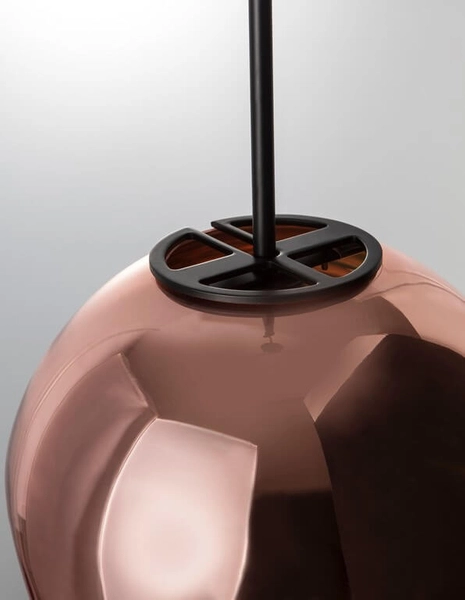 LAMPA wisząca CARORA LE41956 Luces Exclusivas szklana OPRAWA kula ZWIS ball miedziana