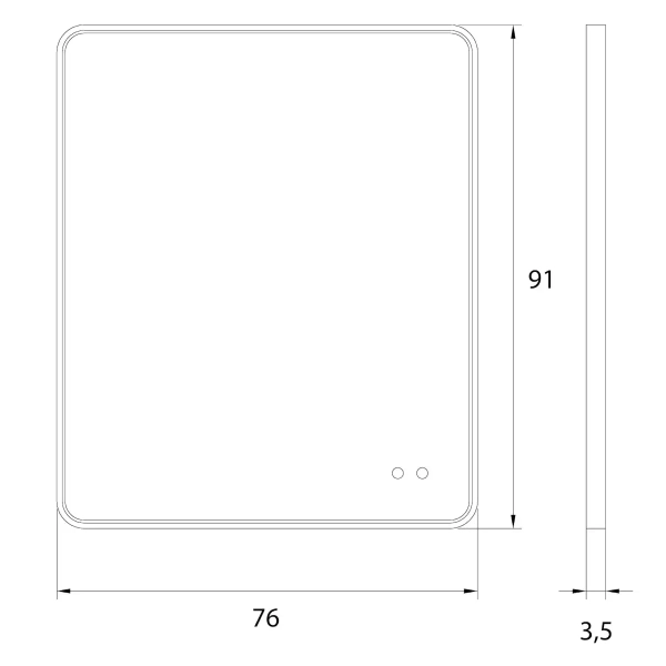 Podświetlanie lustro Mirror W0384 LED 29W CCT do łazienki IP44 czarny