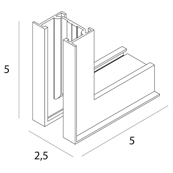 Zewnętrzny łącznik kątowy do szyn magnetycznych MAX NT0015 czarny