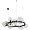 Lampa wisząca do salonu BUBBLES AZ5875+AZ5878 metalowa czarna przezroczysta