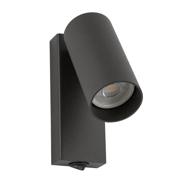 Metalowa lampa ścienna FOURTY 11766 regulowana tuba jedwabisty grafit