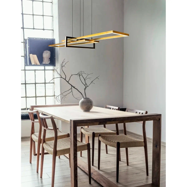 Wisząca lampa SALINAS 320310308 czarna złota LED 34W 3000K 150cm