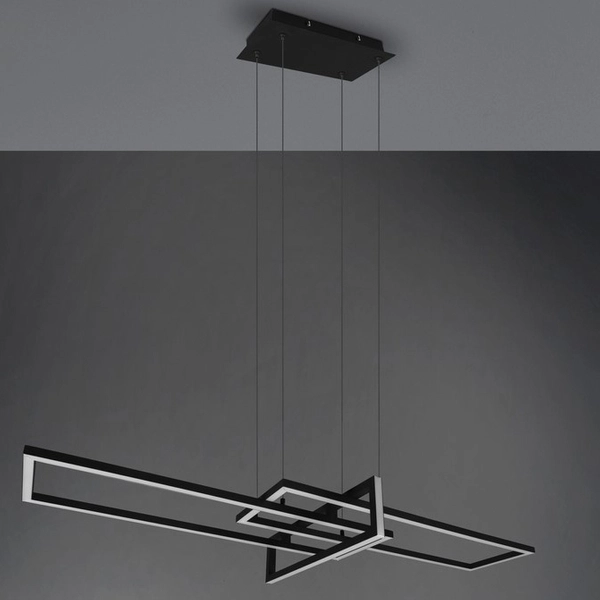 Czarny zwis ledowy ZENITRA DL332320310 ramki 34W 3000K nad łóżko