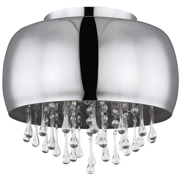 Sufitowa LAMPA glamour KALLA 15809D Globo szklana OPRAWA plafon pałacowy z kryształkami przezroczysty przydymiony chromowany