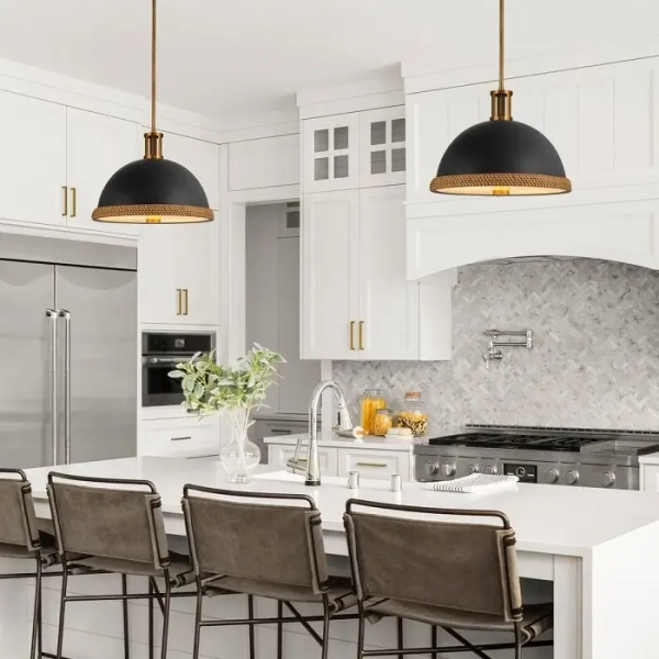 Kopułowa lampa wisząca nad stół Doral QN-DORAL-P-M-BK czarny mosiądz