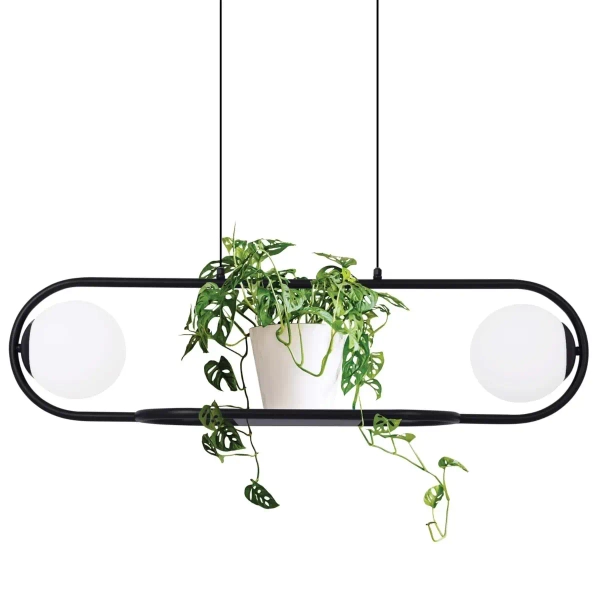 Lampa wisząca Finsestra K-4961 doniczka balls biała czarna