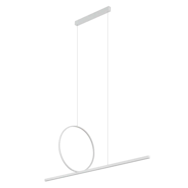 Podłużna lampa wisząca LINEO 11885 LED 39W 3000K ring biały