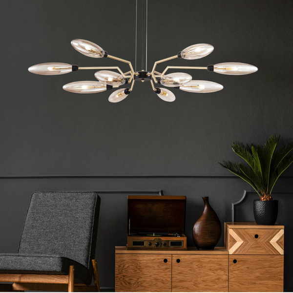 Modernistyczna LAMPA wisząca VENTURA MOD012CL-12G Maytoni metalowa OPRAWA zwis złoty