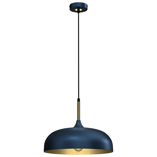 Stylowa lampa wisząca Lincoln do pokoju niebieska złota