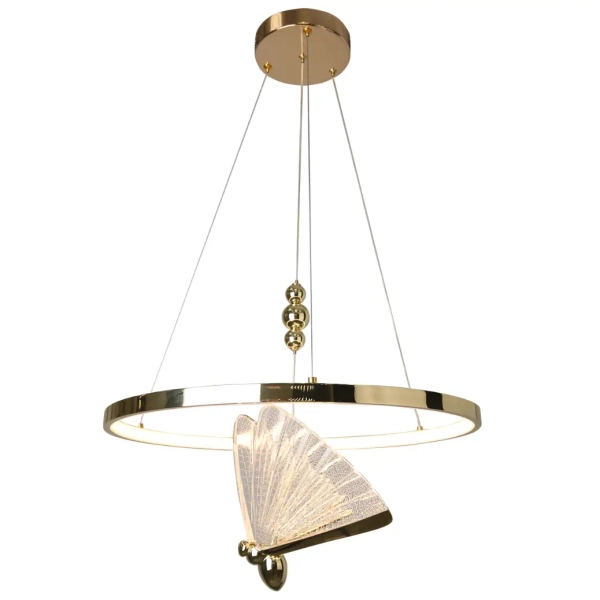Ringowy żyrandol Marissa LP-2515/1P GD LED 66W CCT motyl złoty