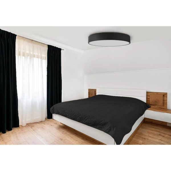 Sufitowa lampa do kuchni Kengo 1400 tuba okrągła czarna