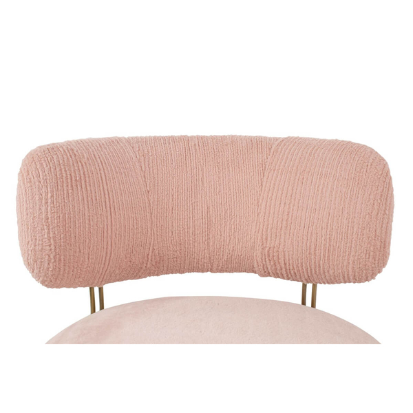 Tapicerowany fotel Low Teddy Pink HE510X-3.PECH.PINK do sypialni różowy 