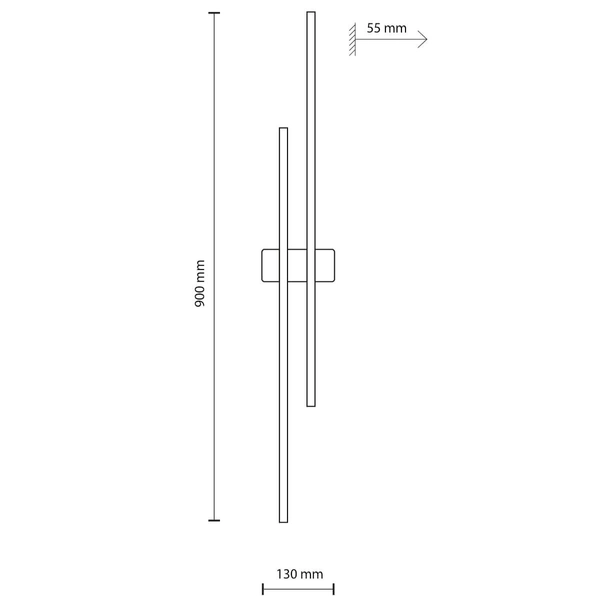 Kinkiet ścienny do sypialni Flash 6628 LED 24W 3000K podwójny drewniany czarny