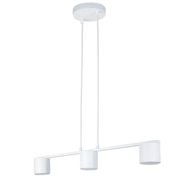 Potrójna zwisająca lampa Mila 3 41350 do jadalni metalowa biała