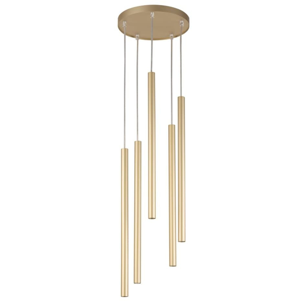 Kaskadowa lampa wisząca Sopel 33627 Sigma zwis tuby metalowa złota