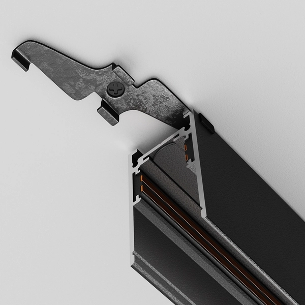 Zacisk do montażu natynkowego Exility TRA034HS-21B do szyn magnetycznych czarny