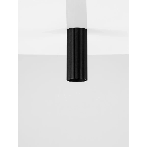 Sufitowa lampa ryflowana SELMORA czarna LE45637 1xGU10 tuba downlight