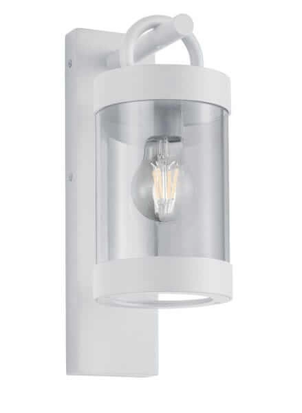 Ścienna LAMPA ogrodowa SAMBESI 204160131 Trio industrialna OPRAWA elewacyjny kinkiet outdoor IP44 biały przezroczysty