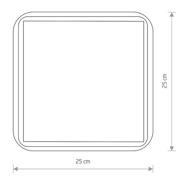 Czarna lampa natynkowa Tahoe 10038 plafoniera łazienkowa kwadrat