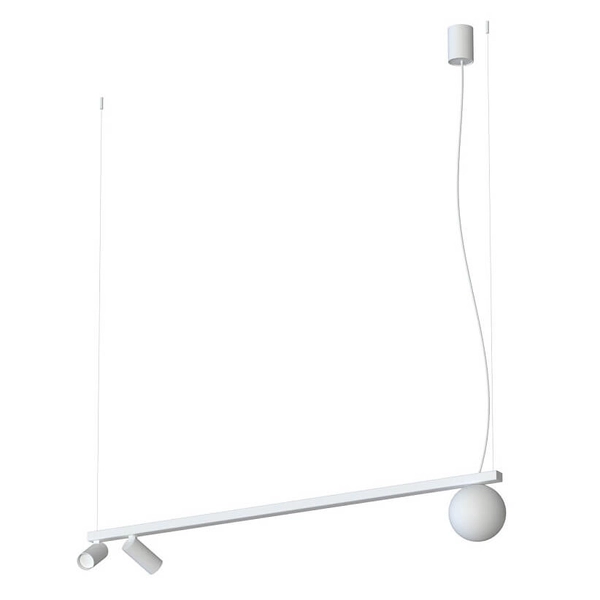 Wisząca lampa listwa Fourty 11445 nad wyspę kulista tuby z regulacją białe