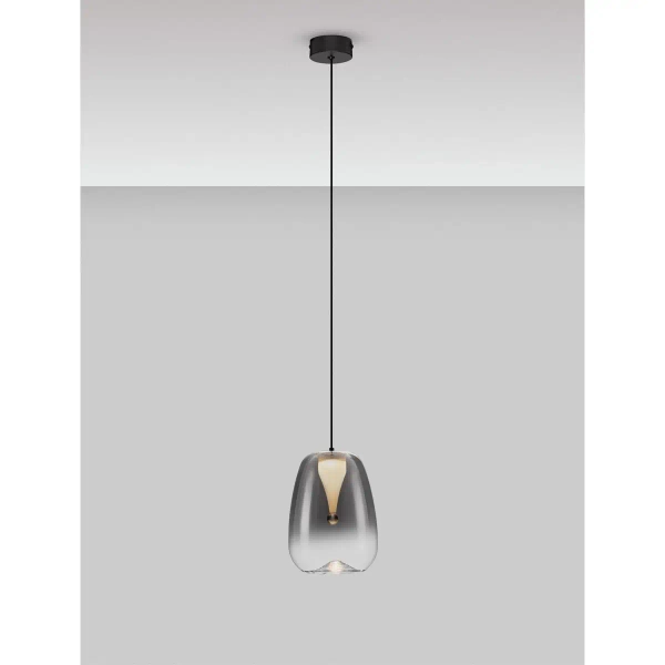 Szklana lampa wisząca JAREVIA LE45121 LED 3W 3000K do jadalni szara