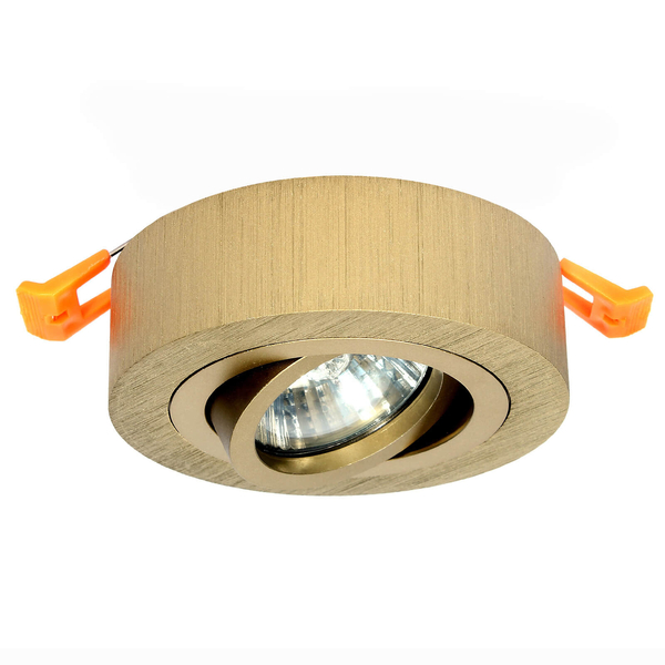 Lampa podtynkowa okrągła 572+64 Domeno LED tuba szczotkowana złota