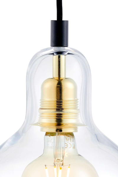 Skandynawska LAMPA wisząca LONGIS 10871105 Kaspa szklana OPRAWA loftowy ZWIS łezka kropla drop złota przezroczysta czarna
