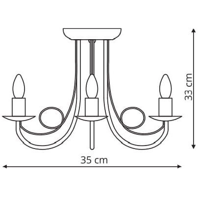 Pałacowa LAMPA sufitowa PERŁA LP-020/3P white Light Prestige metalowa OPRAWA świecznikowa biała