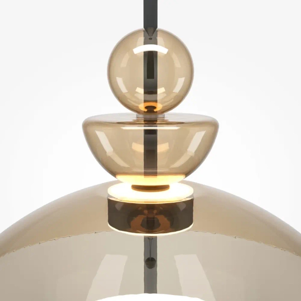 Szklana zwisająca lampa Bangkok MOD185PL-L12CG3K3 LED 12W 3000K mosiądz