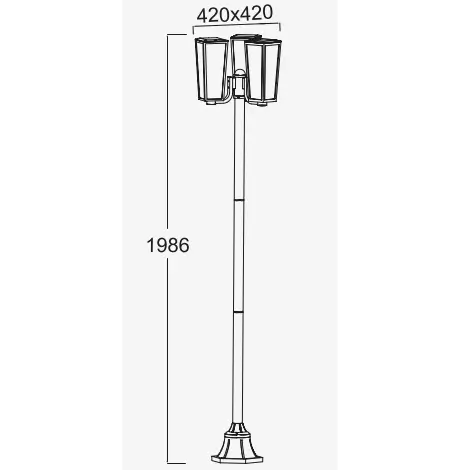 Potrójna stojąca latarnia PINE 7196603012 IP44 do ogrodu czarny