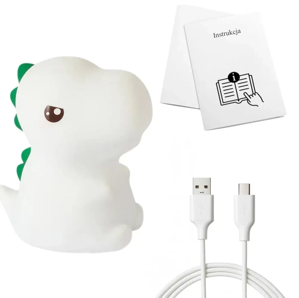 Dziecięca lampka nocna Dino ML2265 LED 1W 3000K RGB dinozaur biały