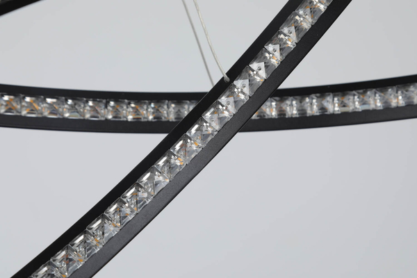Lampa wisząca glamour Brighton pierścienie LED 55W 3000K czarne